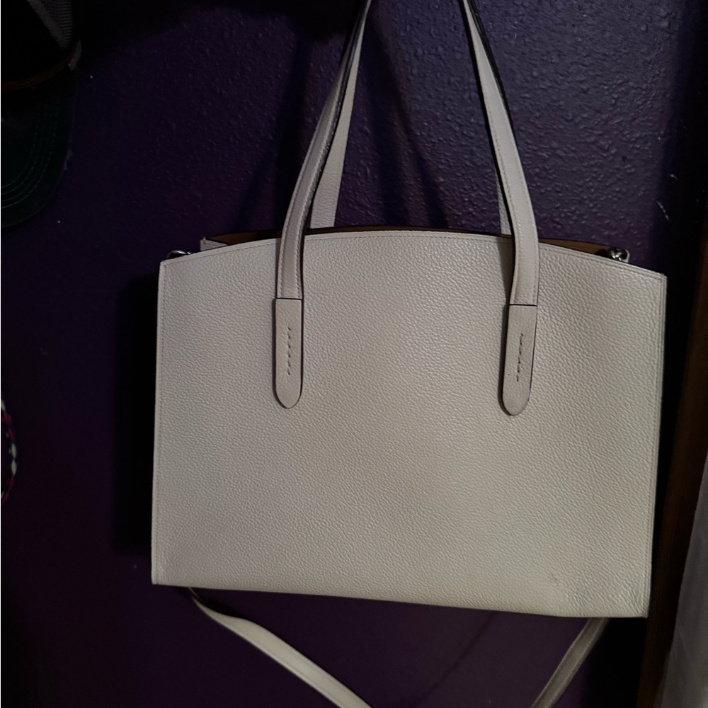 Coach Cream Leather Tote Bag - Picture 2 of 5